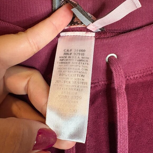 Y2K Juicy Couture burgundy velour track pants - Picture 4 of 5